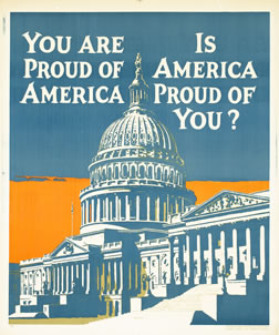 United States Capitol building; blue, orange, white