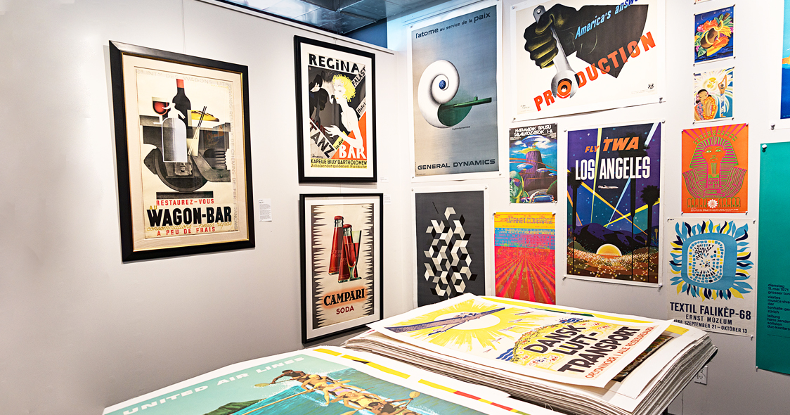 Photo of gallery showing posters