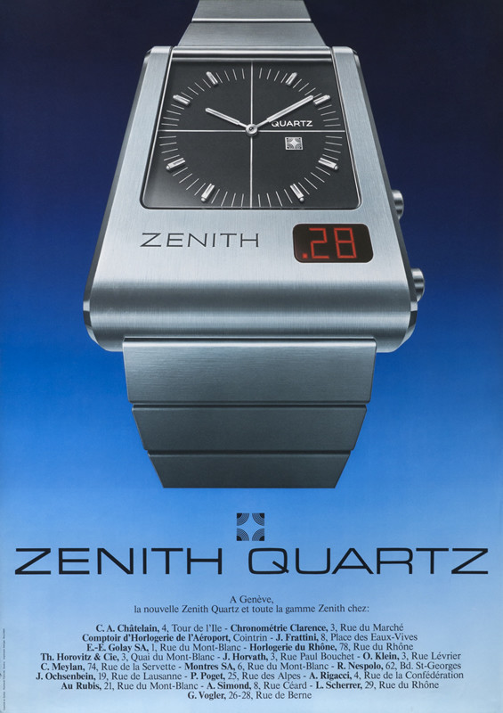 BUFFED METAL WATCH and BAND; BLUE, GRAY, RED, BLACK