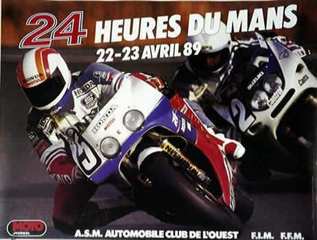 Two motor cycles lean into a curve